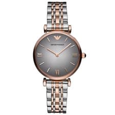 Image of NEW EMPORIO ARMANI WOMENS WATCH AR1725 GREY DIAL & STEEL TWO TONE STRAP 32MM