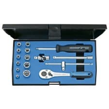 Image of Gedore Socket Wrench Set 1/4" 16 pieces, hexagonal 4-13 mm