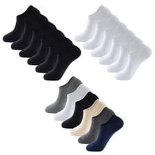 Image of Unisex Socks 6 Pairs Mens Ladies Low Cut No Show Trainer Liners Combed Cotton