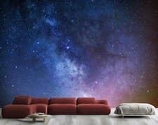 Image of Milky Way Universe Space Galaxy Wallpaper Mural Removeable Washable Peel & Stick