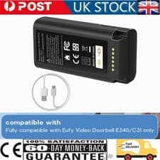 Image of For Eufy Rechargeable Battery Pack Backup with USB-C for Video Doorbell E340 C31