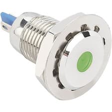 Image of TRU COMPONENTS 149493 LED indicator light Green 12V DC/AC 15mA Panel Indicator