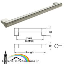 Image of Hafele Chelsea Boss Bar Handle,Kitchen Cabinet,Zinc Alloy Stainless Steel Finish