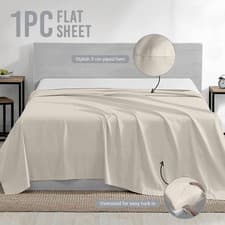 Image of Luxury Flat Sheets Egyptian Cotton 600-TC Hotel Quality Single Double Super King