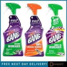 Image of CILLIT BANG DIRT LIMESCALE REMOVER DEGREASER BURNT ON CLEANER SPRAY 750ML 1L NEW