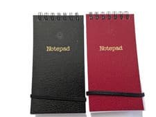 Image of 2 x A7 Wiro Notepad - Lined Paper Notebook 100 Sheets Per Pad Elastic Strap