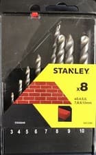 Image of Stanley STA56040 Masonry 8 Piece Drill Bit Set 3-10mm - Drill Bit Set
