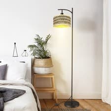 Image of Rustic Floor Lamp Standing Pole Light for Living Room Sofa Reading Office