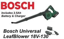 Image of Bosch UniversalLeafBlower 18V-130 - 18v 2.5 Ah battery Cordless leaf blower