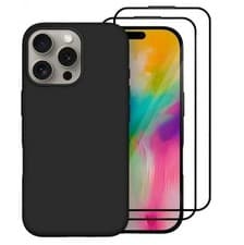 Image of Silicone Case With 2x Glass Screen Protector For Apple iPhone 16 13 12 11 X 7/8