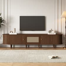 Image of TV Stand, TV Unit for TV up to 70 Inch Wooden TV Cabinet with 1 Drawer 2 Doors
