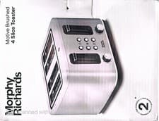 Image of Morphy Richards Motive 4 Slice Toaster Brushed Steel,Removable Crumb Tray 242800