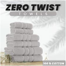 Image of Pack of 2 Super Soft Hand Towels 100% Cotton Zero Twist Absorbent Towel 500 GSM