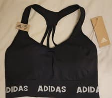 Image of Adidas T Aeroknit Bra size large black light support sports removable inserts