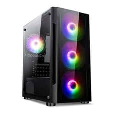 Image of CiT Gamer Black Gaming Micro ATX PC Case 4x 120mm A-RGB Fan Tempered Glass Panel