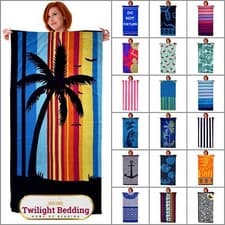 Image of Large Beach Towels 75% Cotton Sports Travel Camping Lightweight Bath Towel