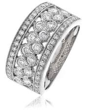 Image of 1.00ct Diamond Half Eternity / Wedding Ring Brilliant Cut FVS in 18ct White Gold