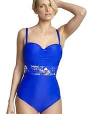 Image of Panache Florentine Swimsuit With Removable Straps Underwired Cobalt/Floral 32E