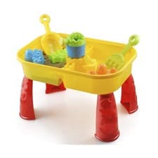 Image of KandyToys Sand and Water Table with Lid and Accessories - Kids Outdoor Play G...