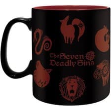 Image of The Seven Deadly Sins - Animals & Emblems Black & Red Mug (Ceramic, 16 oz.) - AB