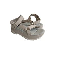 Image of TEVA WOMEN JADITO UNIVERSAL BIRCH / WHITE PLATFORM SANDALS US 8 / EU 39 / UK 6