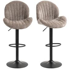 Image of HOMCOM Modern Bar Stools Set of 2, Swivel Counter Height Barstools, Brown