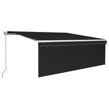 Image of Manual Retractable Awning with Blind Outdoor Awning Sunshade Canopy vidaXL