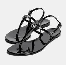 Image of VALENTINO Women's black Jally Flat Sandals size EU 40 UK 7 NWT