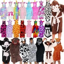 Image of Kids Boxing Day Sales Super Soft 3D Animal Dressing Gown Hooded Robe 2-13 Years