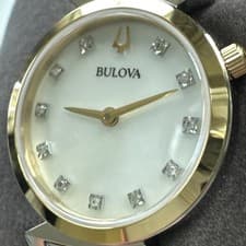 Image of Bulova Women's Classic Quartz Diamond Gemmed Stainless Silver Watch 24 MM 98P202