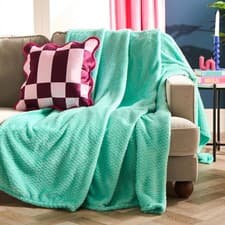 Image of OHS Luxury Popcorn Waffle Blanket Large Warm Fleece Throw Over Bed Travel