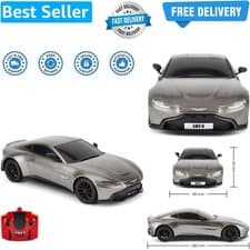 Image of Aston Martin Vantage Officially Licensed Remote Control Car. 1:24 Scale Grey