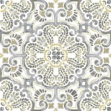 Image of Peel Stick Vinyl Floor Tiles 10pcs Marble Moroccan Floral Pattern FloorPops