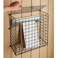 Image of Letterbox Cage with Fixings Post Letter Mail Catcher Door Guard Basket Black