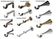 Image of HEAVY DUTY 28mm METAL BRACKETS FOR CURTAIN POLES STRONG WALL FIX SUPPORTS