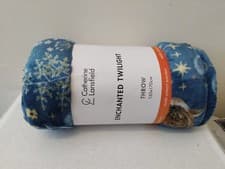 Image of Catherine Lansfield Enchanted Twilight Throw Soft Fluffy Sofa Bed Blanket Navy
