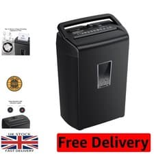 Image of Black 10-Sheet Cross-Cut Shredder: Effortless Document Security at Home/Office