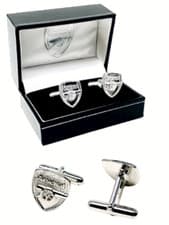 Image of ARSENAL FC 925 STERLING SILVER CREST MENS EXECUTIVE SHIRT CUFFLINKS GIFT BOX AFC