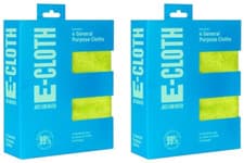 Image of 2x e-cloth General Purpose Microfibre Household Cleaning Cloth 4 Pack - Assorted
