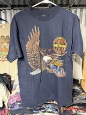 Image of Righteous Ride Vintage Single Stitch 1988 Harley New Old Stock Iowa Hog Drags L