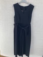 Image of Ex High St Black Ladies Belted Jumpsuit