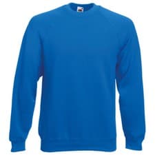 Image of Fruit of the Loom Men CLASSIC THICK SWEATSHIRT Pullover Raglan Plain Sweat Top