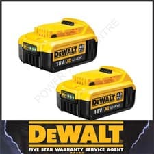Image of 2 x DeWalt Reconditioned DCB182 18V 4.0AH XR Lithium Li-Ion Slide Battery Pack