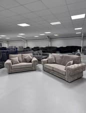 Image of Brand New | Mink Verona 3+2 Sofa | High Back Cushions