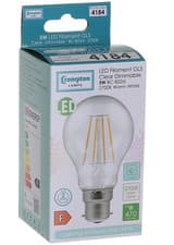 Image of 5W (=40W) Crompton Dimmable Clear LED Filament Light Bulb 2700K BC B22 Bayonet