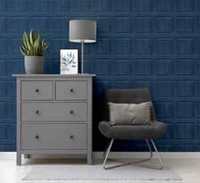 Image of ARTHOUSE NAVY WASHED PANEL WALL FEATURE DESIGNER WALLPAPER 909601