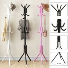 Image of 12 Hooks Coat Stand Coat Hat Jacket Umbrella Floor Standing Rack Clothes Hanger