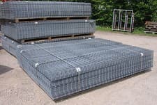 Image of 1 NEW GALVANISED STEEL MESH PANEL APPROX 54ins X 42ins SQUARE WITH 3INS HOLES