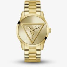 Image of Guess Mens Badge Gold Tone Trademark Dial Watch GW0782G1