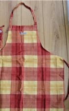 Image of Le Creuset BBQ Apron Cotton Canvas Check Brand New With Tags